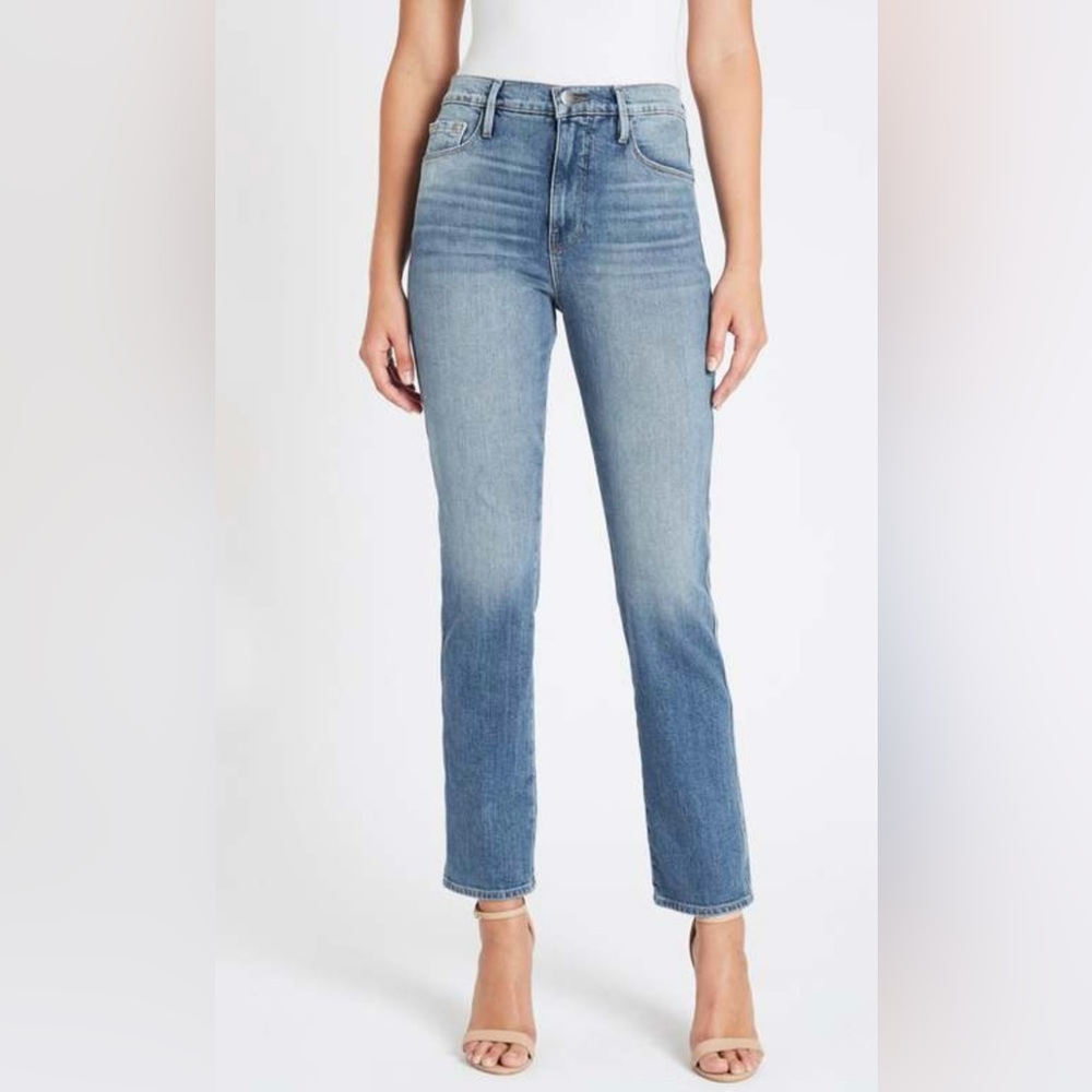 $249 FRAME Jeans Womens 29x29” BIANCA Le Sylvie Slender Straight Stretch Denim